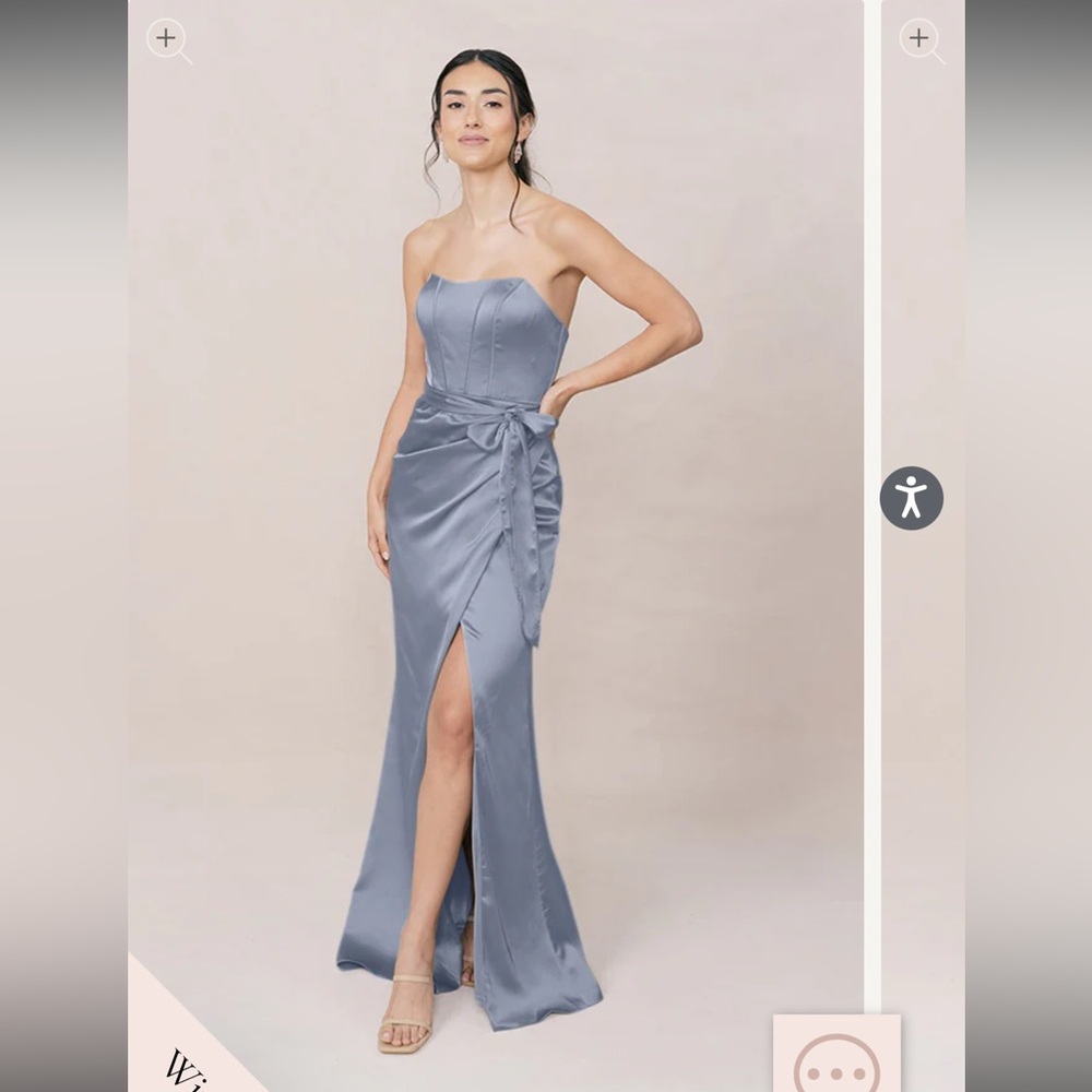 NEW Revelry Amara Satin Dress in French Blue